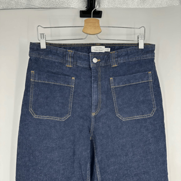 & Other Stories Women’s High Rise Wide Leg Jeans Size 12 Dark Wash Denim Pockets - Picture 8 of 13